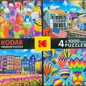 Kodak Premium Puzzles Set of Four 1000 Piece Puzzles! NEW